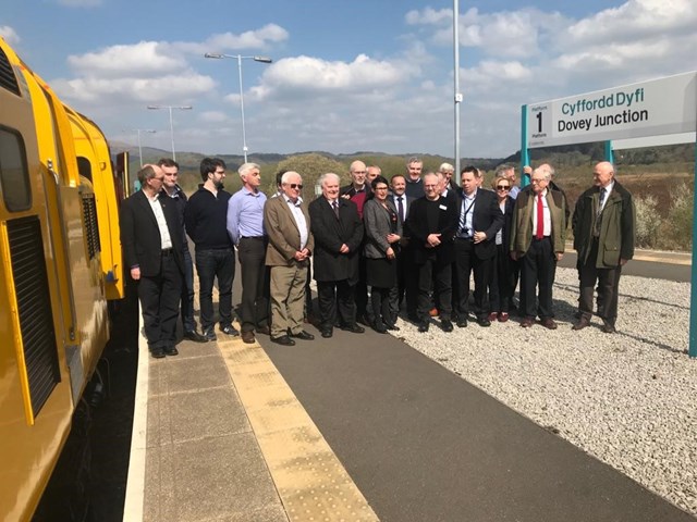 Representatives from Network Rail, Transport for Wales and other industry bodies at the naming ceremony