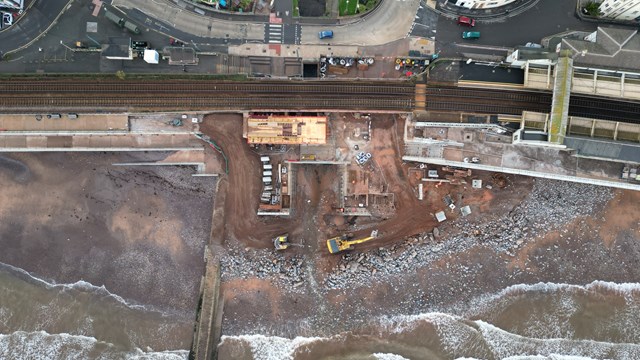 Bird's eye view of the latest progress at Dawlish