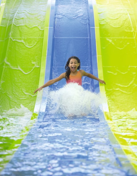 Indoor pool slide at Thornwick Bay