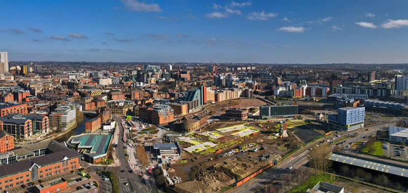 Double delight as work on landmark Aire Park hits two key milestones: Aire Park panorama