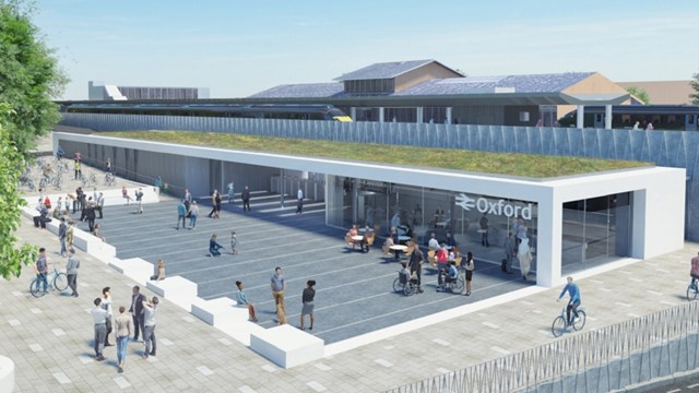One month to go until Oxford rail station and railway upgrade work requires part of Botley Road to be temporarily closed until October: Artist's impression of new Oxford station western entrance