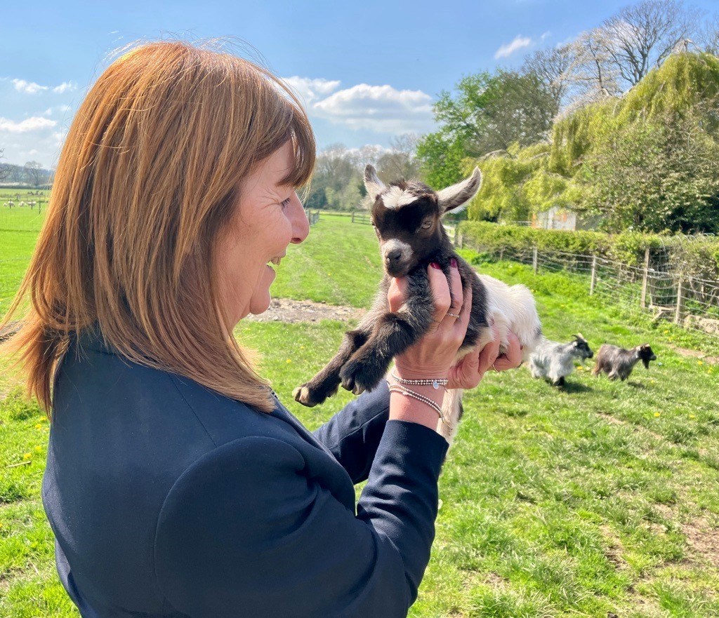 Minister on farm in Trefnant