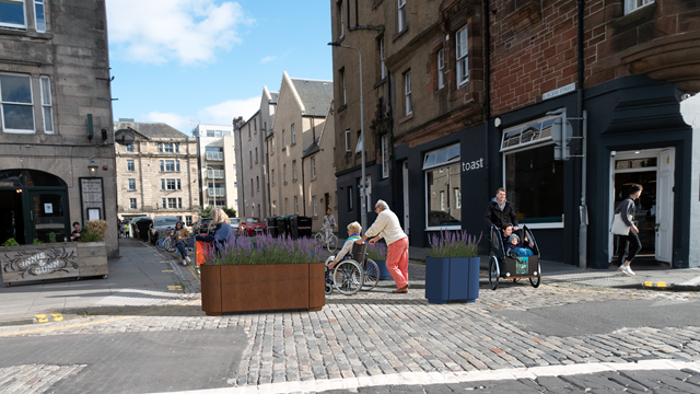 Burgess Street 'after' image, looking away from the Shore, showing how it will look once changes are in place