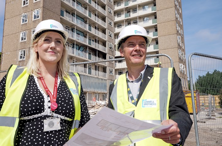Work begins to demolish Highways tower blocks paving way for future development: Councillor Jess Lennox and Gerard Tinsdale
