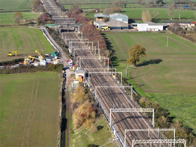 Hanslope junction from above: Hanslope junction from above