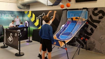 Learners playing basketball at Swansea FC-2