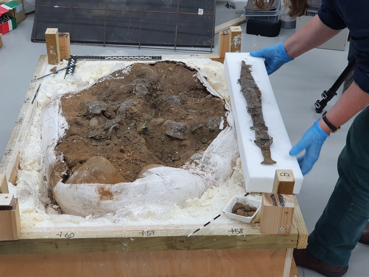 04. The sword and scabbard excavated from the Peebles Hoard. Image Crown Copyright