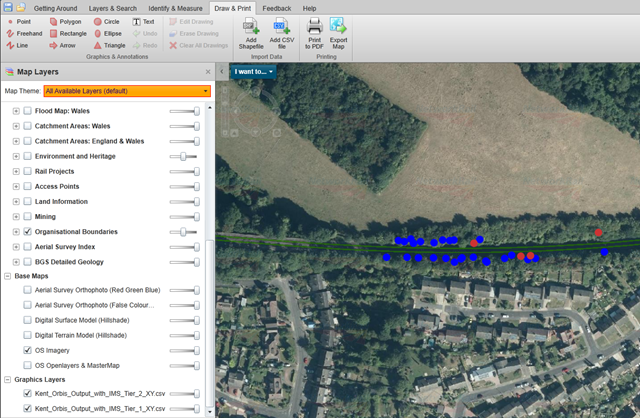 The new programme allows engineers to target individual trees that could cause problems: Offering Rail Better Infomation Service (ORBIS) tree database screenshot