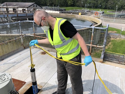 man at sewage plant