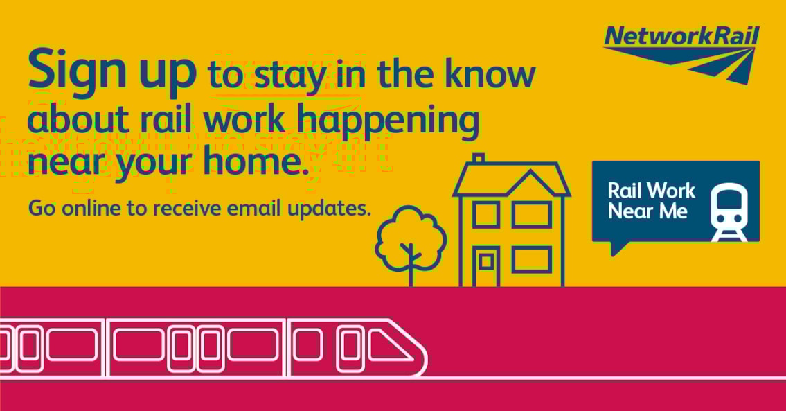 Digital notification for railway works - landscape graphic