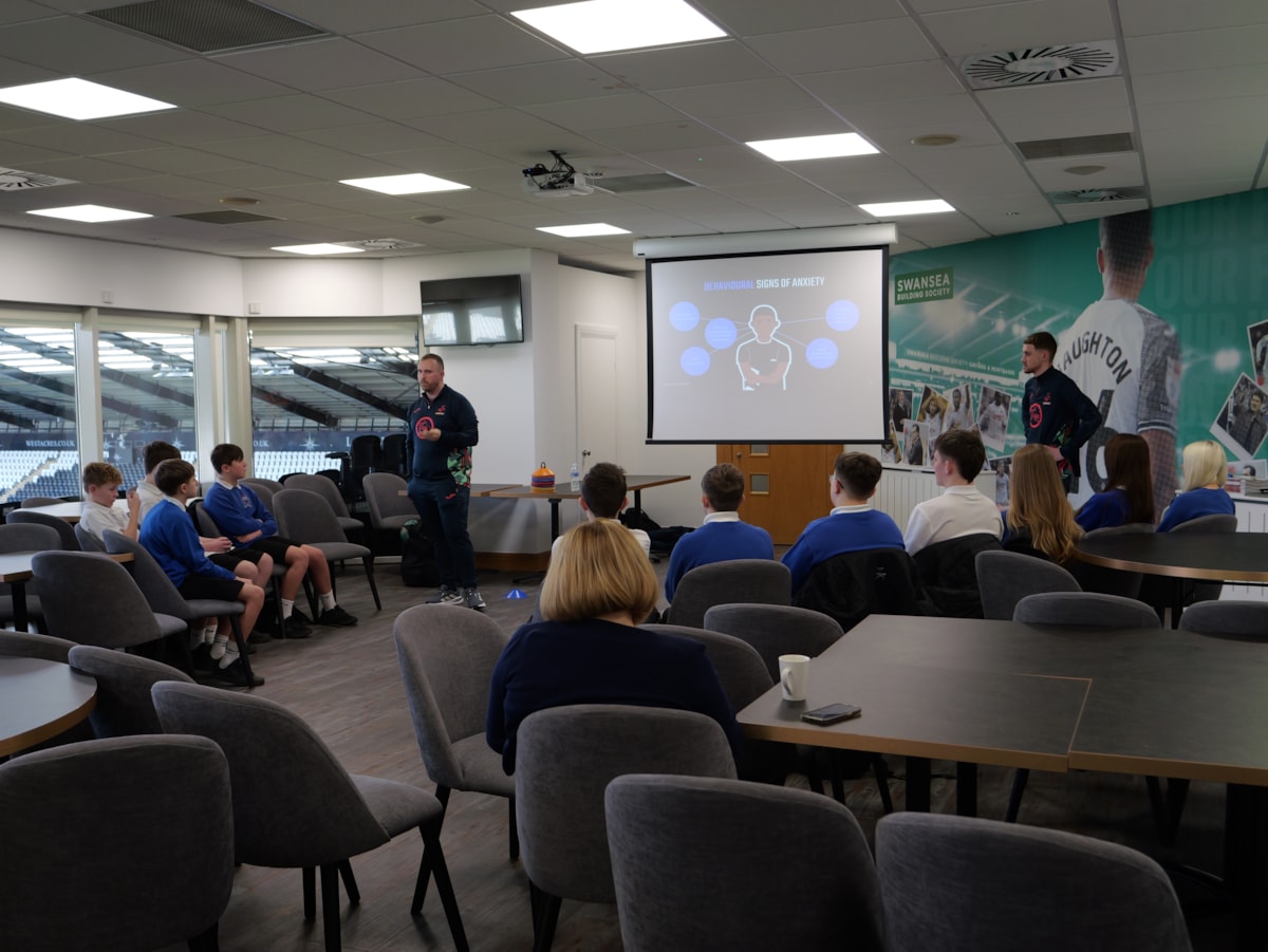 Learners taking part in lesson at Swansea FC