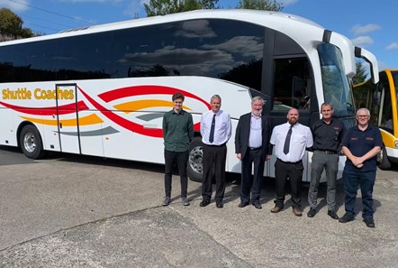 Shuttle Buses trustees (L-R) MD Ross Granger, Chairman David Granger, Ralph Leishman of 4Consulting, Kevin Hamilton, Danny Armstrong and Mark Stranaghan