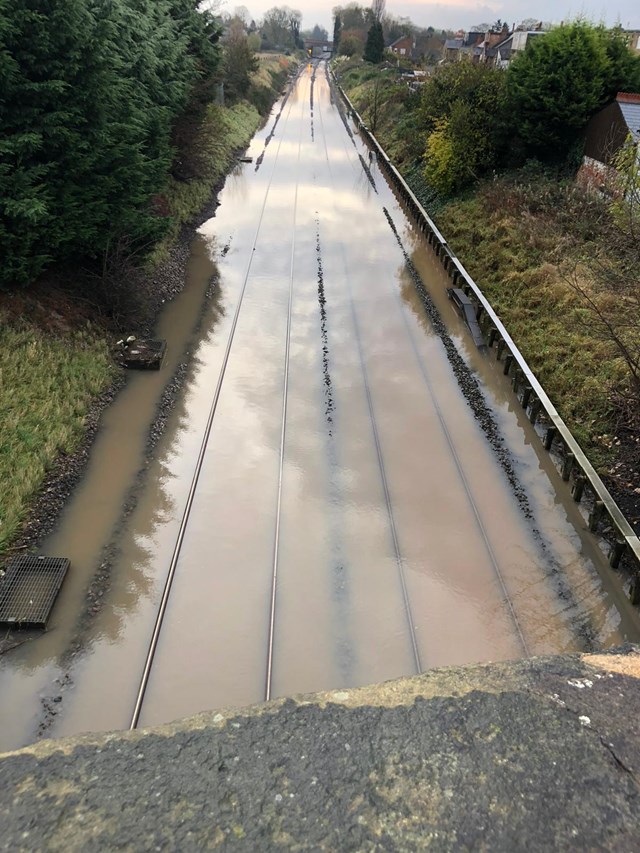Train services resume between Long Eaton and Derby following heavy flooding to railway: Flooding in the Draycott area earlier today-2