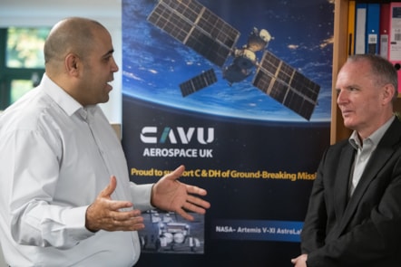 Ali Maani, Chief Engineer at CAVU Aerospace UK with Adrian Gillespie, CEO, Scottish Enterprise