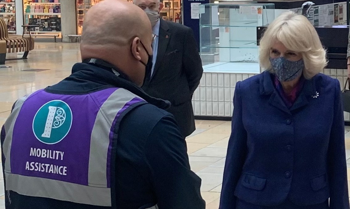 The Duchess of Cornwall with railway workers at Paddington