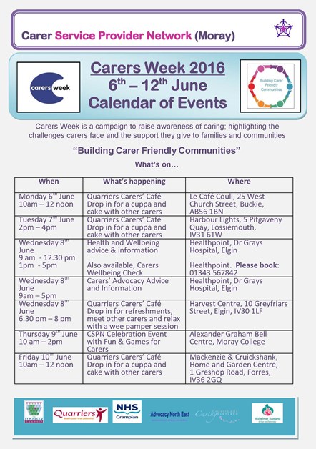 Moray's unpaid carers to be celebrated during Carers' Week: Moray's unpaid carers to be celebrated during Carers' Week