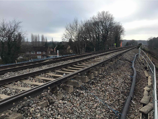 wanborough landslip near Guildford