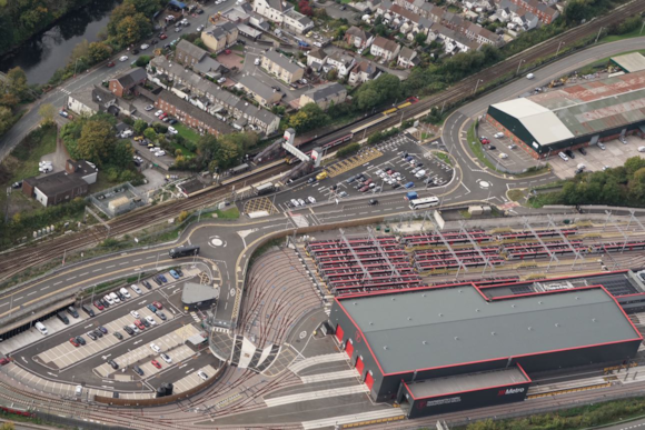 Taff's Well metro depot arial shot- credit John Bulpin