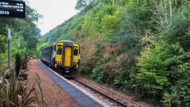 Extreme rainfall to bring speed restrictions to the West Highland Line and West Coast Main Line in Scotland: Class 156 on the West Highland Line