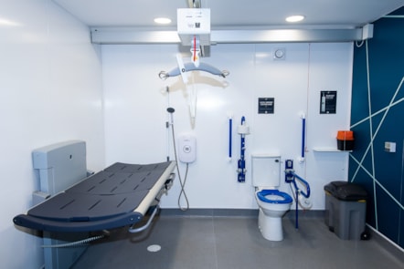 The Changing Places facility at Lancaster is larger than standard accessible toilets and is available to support people with a range of needs.