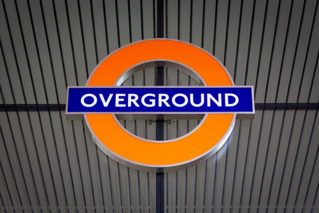 TfL Image - Close up of a London Overground roundel at West Hampstead station -photographer, Luca Marino