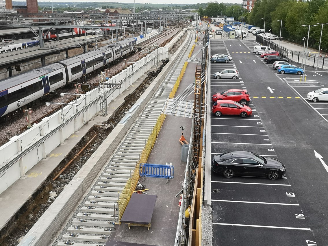 Work to upgrade railway in Yorkshire means changes for services over Late May Bank Holiday weekend – those who must travel urged to plan ahead: Work progressing on the construction of a new platform at Leeds station