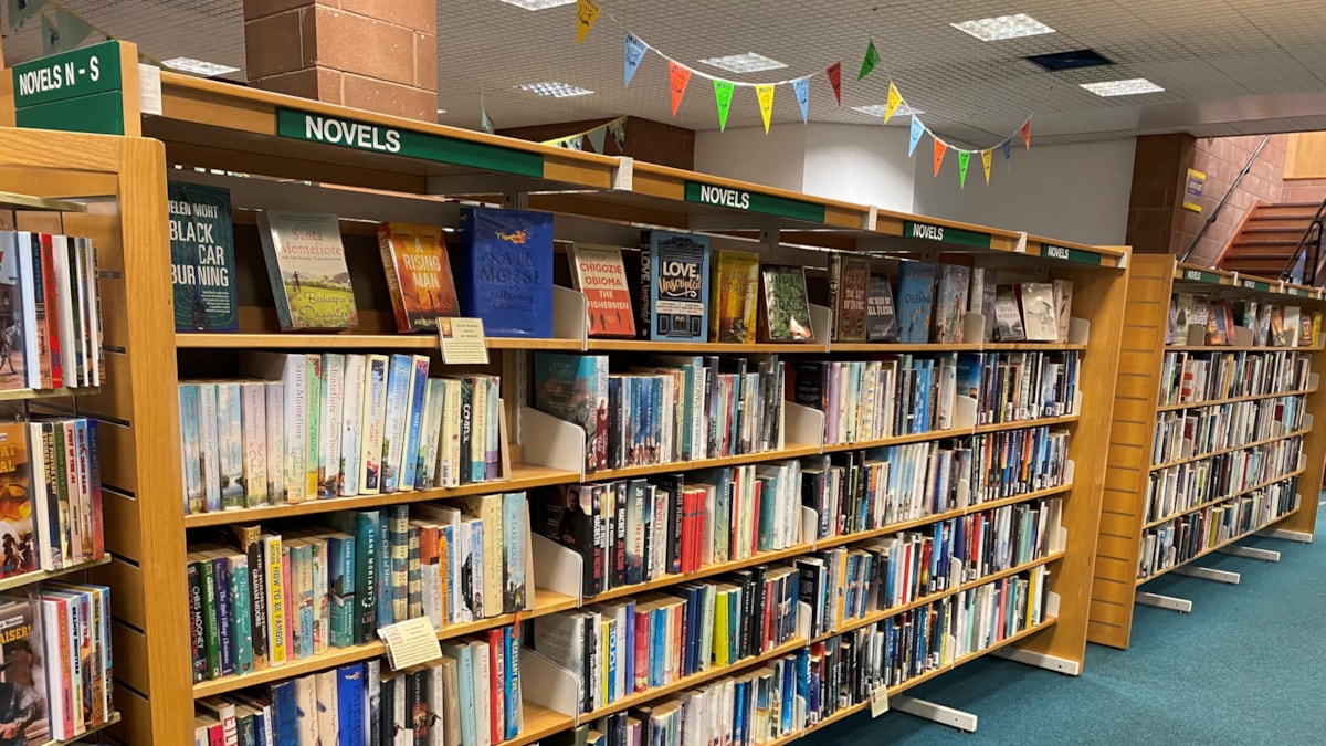 Library bookshelves