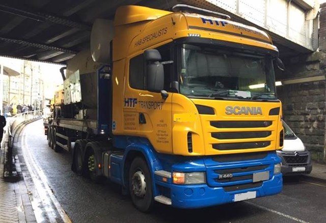 Lorry bridge strike 23 Oct 2017: Penarth Road, Cardiff