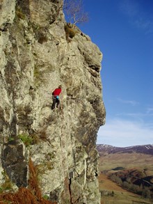 Climber on Ledknock Crag. Picture credit: Kev Howett: Climber on Lednock Crag near Comrie. Credit picture to Kev Howett.