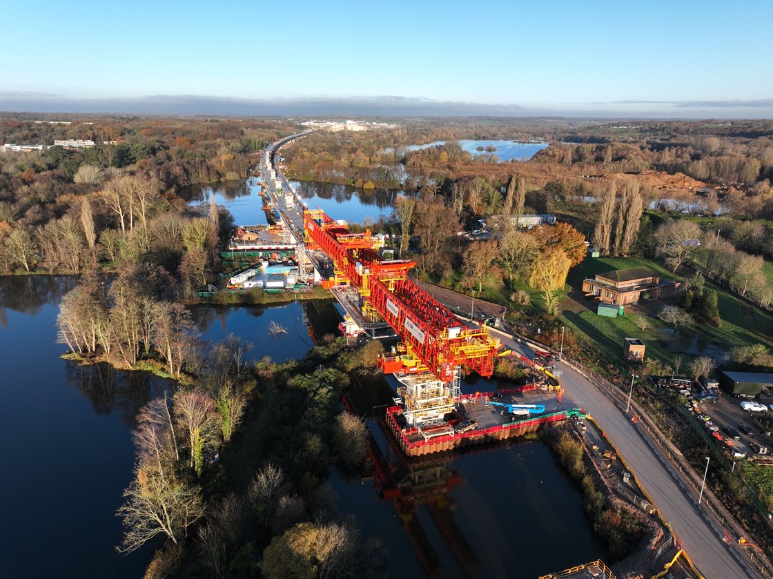 Aerial view of HS2's Colne Valley Viaduct 1