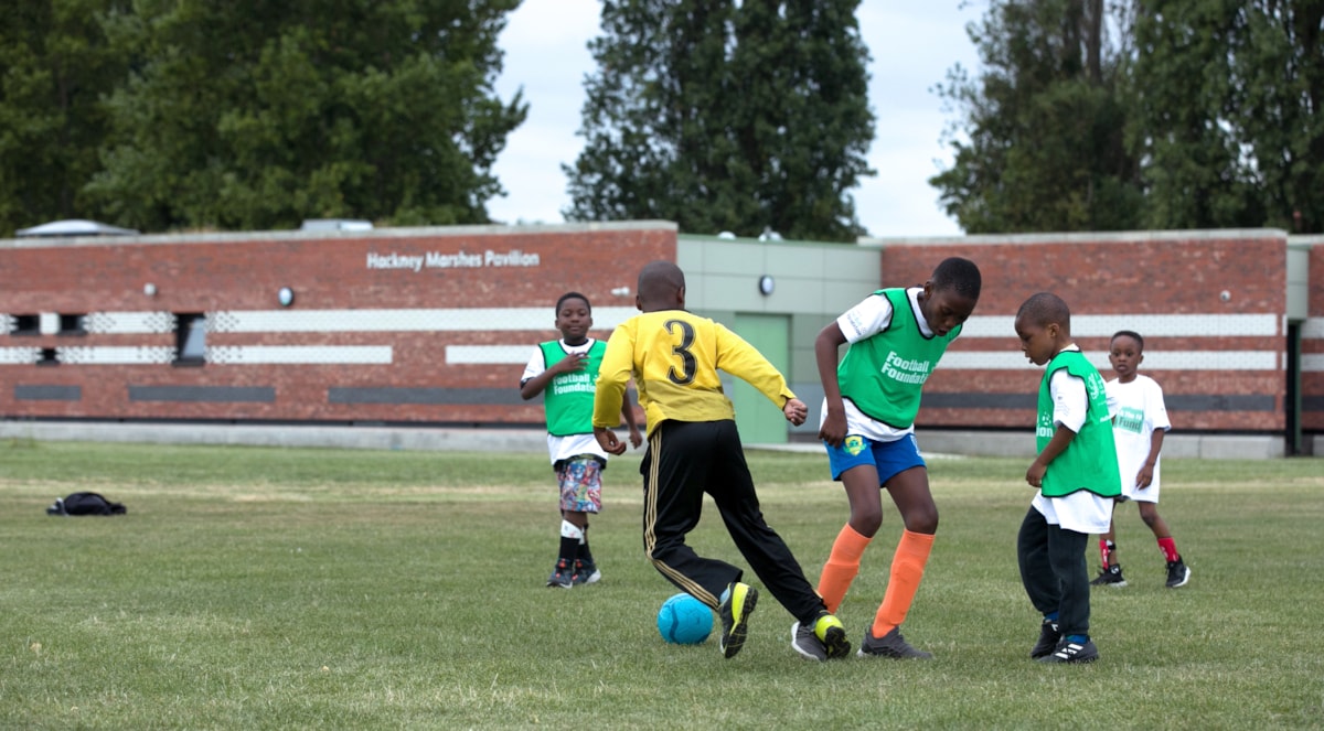 A Pedro Youth Football Club training session in front of the new North Marshes Pavilion (Credit Gary Manhine)