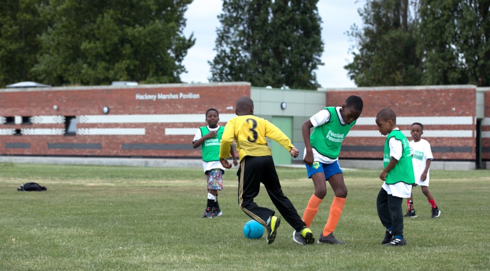 A Pedro Youth Football Club training session in front of the new North Marshes Pavilion (Credit Gary Manhine)