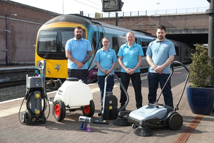 (From L to R) Peter Ferens, 43, Emma Livingstone, 33, Paul Lynch, 58 and Dan Blears - the TPE sanitation stars
