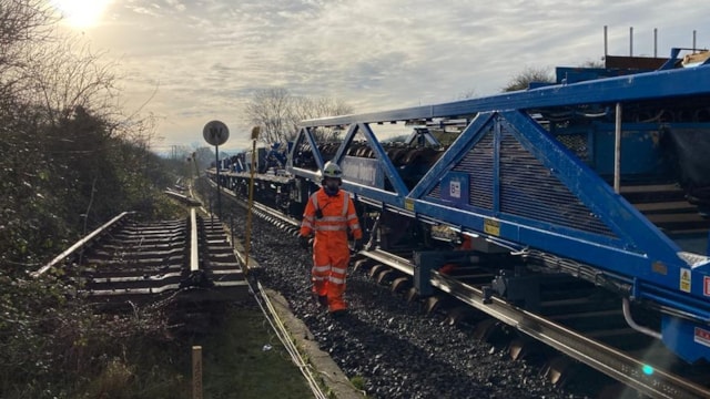 Engineers will be installing half a mile of new track at Wallers Ash between Winchester and Micheldever: Engineers will be installing half a mile of new track at Wallers Ash between Winchester and Micheldever