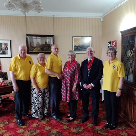 The former Mayor of Dudley Cllr Hilary Bills with members of Friends of Dudley Performing Arts