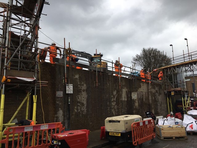 Fairfield Bridge replacement - abutment edge protection installed -