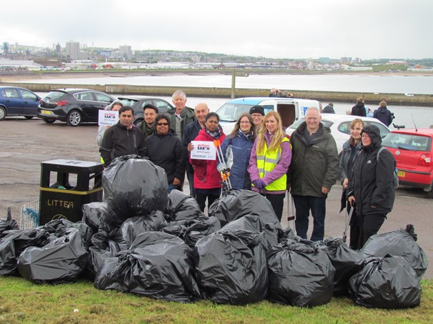 Action Earth litter pick-up at Torry Battery, Aberdeen: Volunteers at the Action Earth litter pick-up at Torry Battery, Aberdeen, on May 29, 2015.