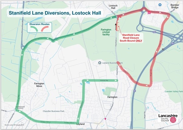 Stanifield Lane map