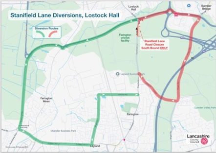 Stanifield Lane map