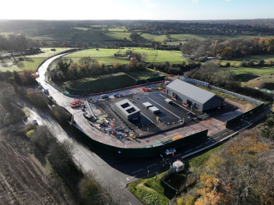 Aerial view of HS2's Chiltern tunnel ventilation shaft at Chalfont St Peter (December 2025) 2