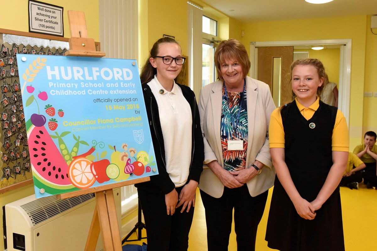 Cllr Campbell with Kati Gillespie and Arwen Burns