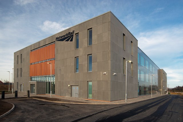 Track and train colleagues improving service punctuality in the North: The entrance to the new Manchester Rail Operating Centre (ROC)