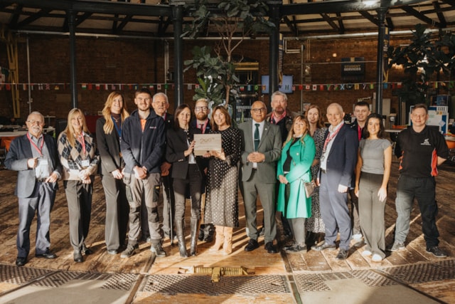 Rail industry staff, some of the Railway 200 team and Derby College staff with the time capsule : Rail industry staff, some of the Railway 200 team and Derby College staff with the time capsule 