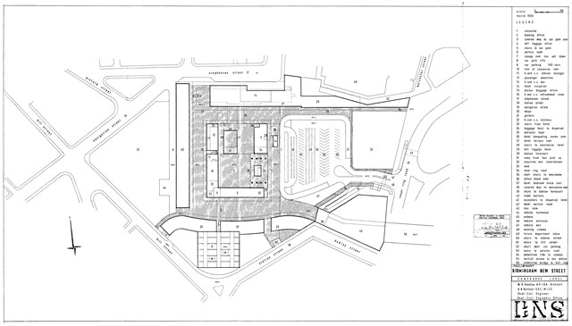 Birmingham New Street station plan, 1960