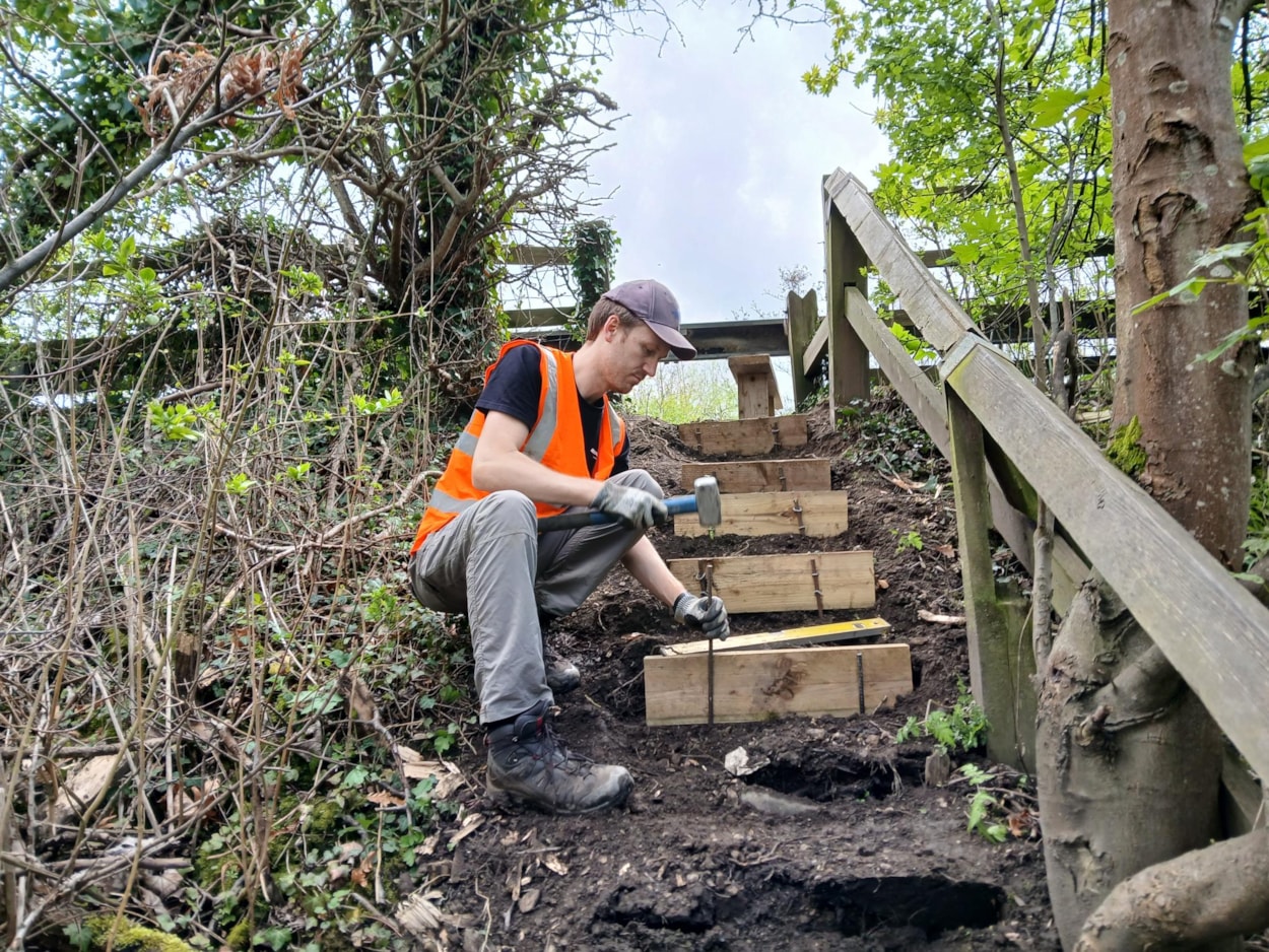 VTL John Campbell 2: John Campbell is one of the volunteers supporting Leeds City Council's public rights of way maintenance team on a monthly task day.