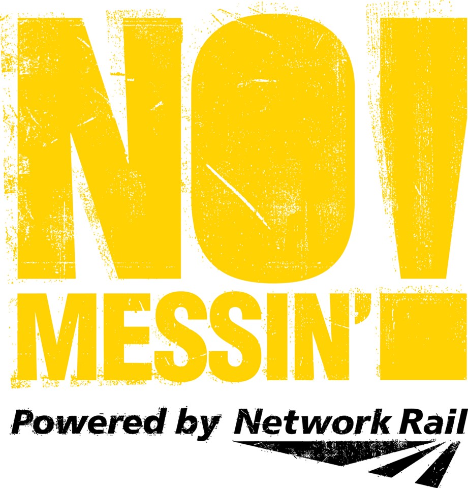 YOUNG PEOPLE COMMIT OVER 100 RAIL CRIMES A WEEK: No Messin Logo Yellow