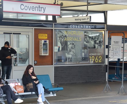Coventry Station Windrush Display - platform 2