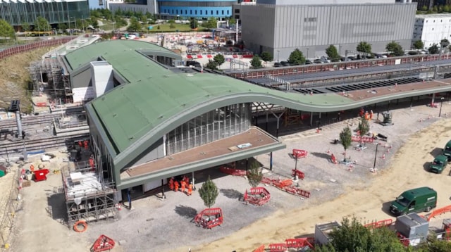 Cambridge South station July 2025 Drone 5