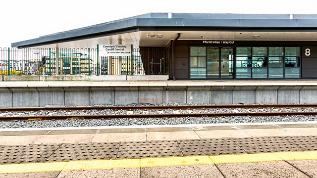 New Platform 8 at Cardiff Central station. Photo credit Trevor Waller