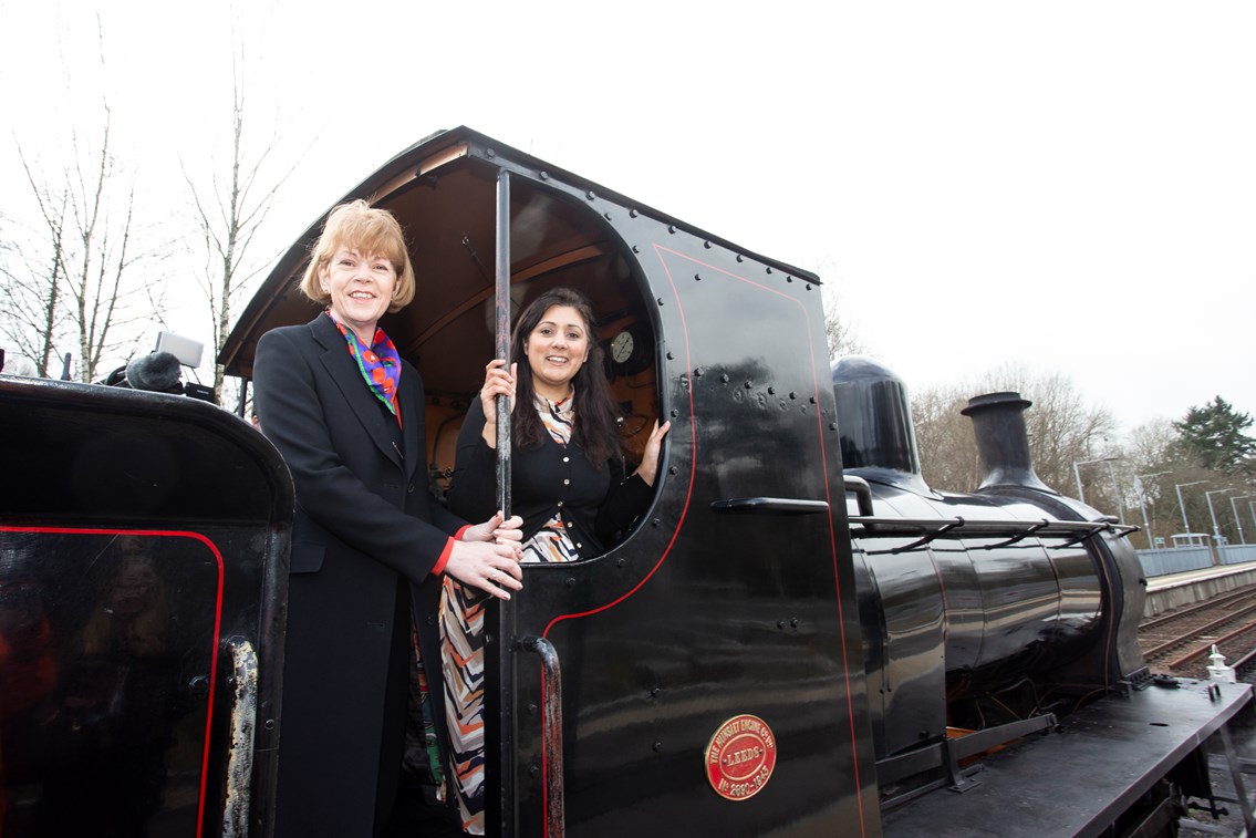 Wendy Morton and Nusrat Ghani on board at Eridge: Rail minister Wendy Morton and Wealden MP Nusrat Ghani take ride on a steam train at the Spa Valley Railway , celebrating the opening of accessible facilities at Eridge station